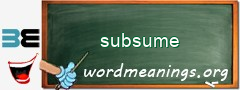 WordMeaning blackboard for subsume